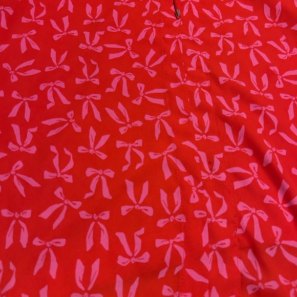CeCe Red and Pink Bow 🎀 Print Blouse - Picture 5 of 7